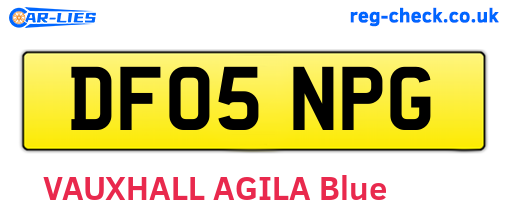 DF05NPG are the vehicle registration plates.