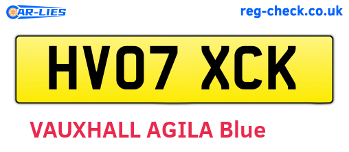 HV07XCK are the vehicle registration plates.