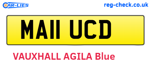 MA11UCD are the vehicle registration plates.