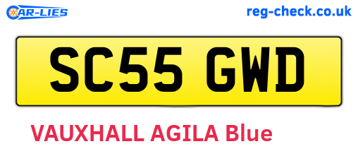 SC55GWD are the vehicle registration plates.