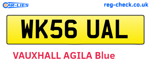 WK56UAL are the vehicle registration plates.