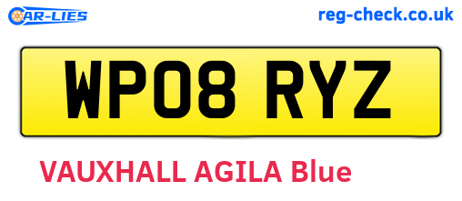 WP08RYZ are the vehicle registration plates.