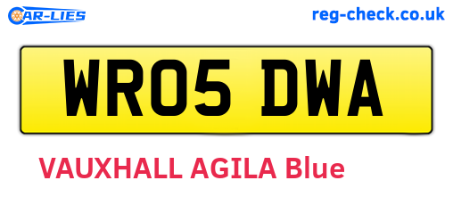 WR05DWA are the vehicle registration plates.