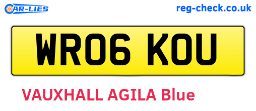 WR06KOU are the vehicle registration plates.