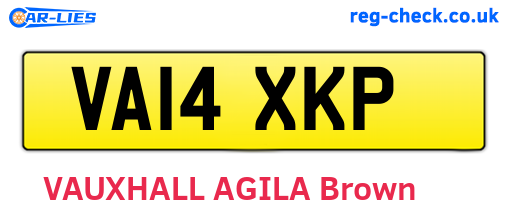 VA14XKP are the vehicle registration plates.