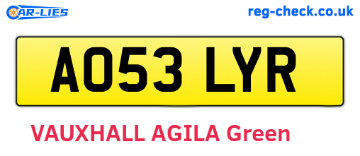 AO53LYR are the vehicle registration plates.
