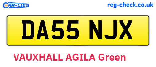 DA55NJX are the vehicle registration plates.