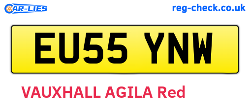 EU55YNW are the vehicle registration plates.