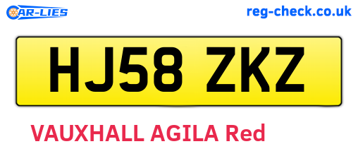 HJ58ZKZ are the vehicle registration plates.