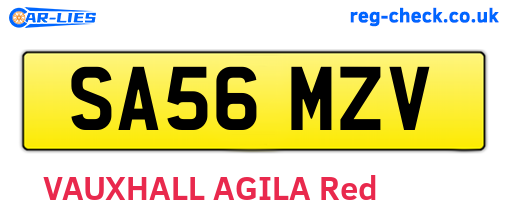 SA56MZV are the vehicle registration plates.