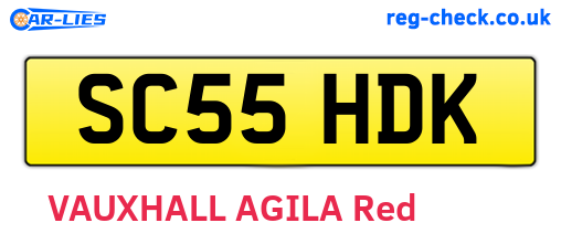 SC55HDK are the vehicle registration plates.