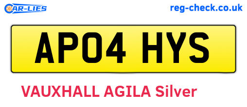 AP04HYS are the vehicle registration plates.