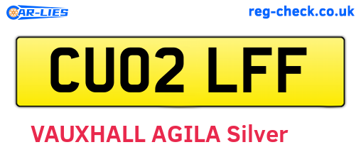 CU02LFF are the vehicle registration plates.