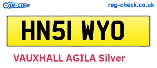 HN51WYO are the vehicle registration plates.