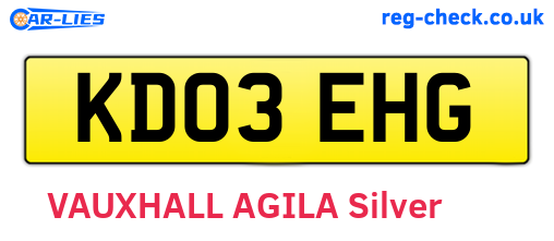 KD03EHG are the vehicle registration plates.