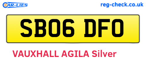 SB06DFO are the vehicle registration plates.