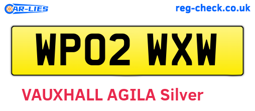 WP02WXW are the vehicle registration plates.