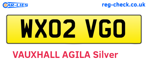 WX02VGO are the vehicle registration plates.