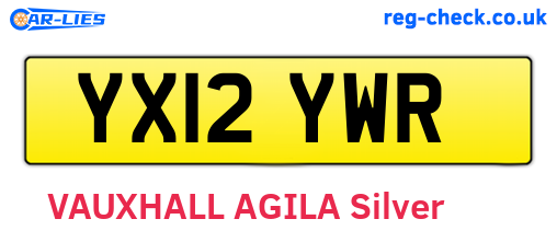 YX12YWR are the vehicle registration plates.