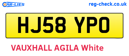 HJ58YPO are the vehicle registration plates.