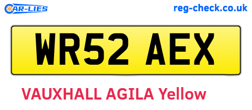 WR52AEX are the vehicle registration plates.