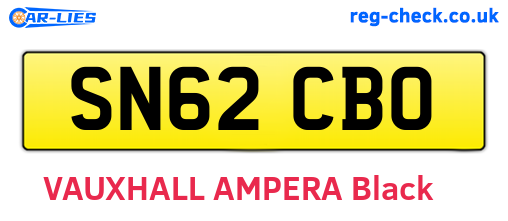 SN62CBO are the vehicle registration plates.