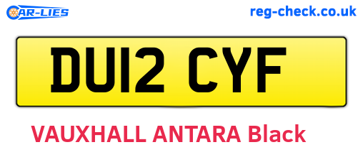 DU12CYF are the vehicle registration plates.