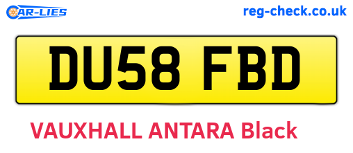 DU58FBD are the vehicle registration plates.