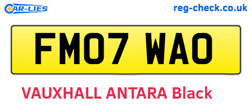 FM07WAO are the vehicle registration plates.