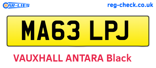 MA63LPJ are the vehicle registration plates.