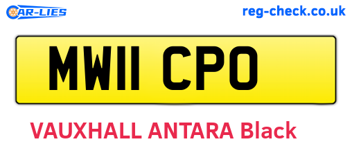 MW11CPO are the vehicle registration plates.