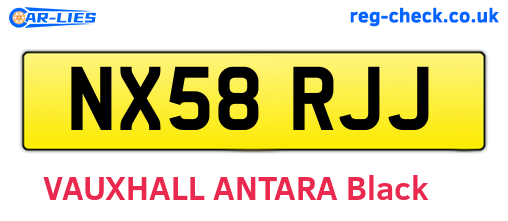 NX58RJJ are the vehicle registration plates.