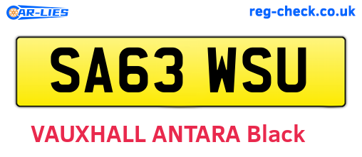 SA63WSU are the vehicle registration plates.