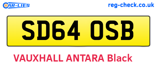 SD64OSB are the vehicle registration plates.