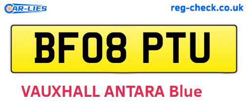 BF08PTU are the vehicle registration plates.