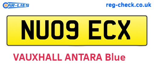 NU09ECX are the vehicle registration plates.
