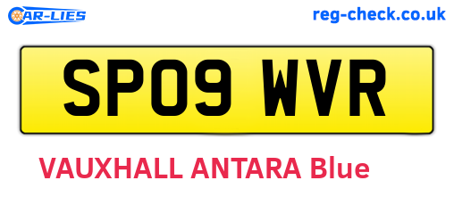 SP09WVR are the vehicle registration plates.