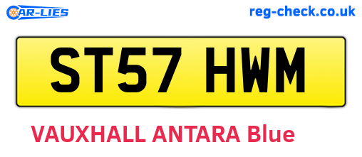 ST57HWM are the vehicle registration plates.