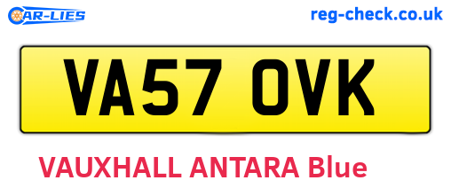 VA57OVK are the vehicle registration plates.