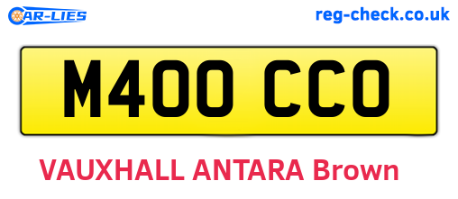 M400CCO are the vehicle registration plates.