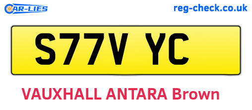 S77VYC are the vehicle registration plates.