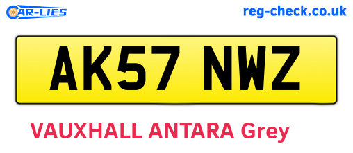 AK57NWZ are the vehicle registration plates.