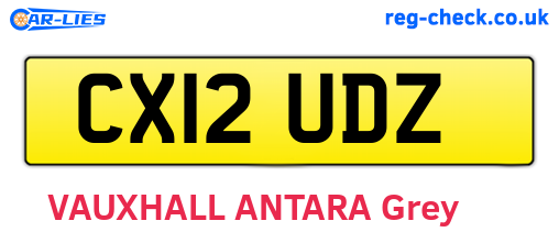 CX12UDZ are the vehicle registration plates.