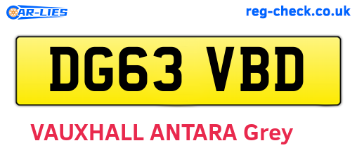 DG63VBD are the vehicle registration plates.