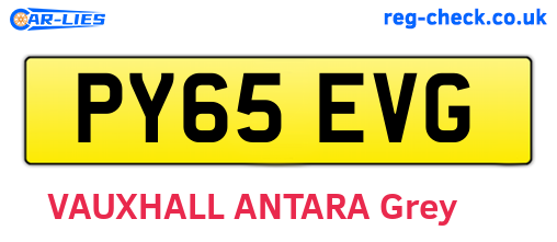 PY65EVG are the vehicle registration plates.