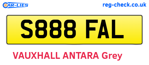 S888FAL are the vehicle registration plates.