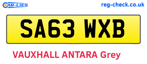SA63WXB are the vehicle registration plates.