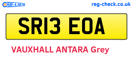 SR13EOA are the vehicle registration plates.