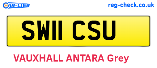 SW11CSU are the vehicle registration plates.