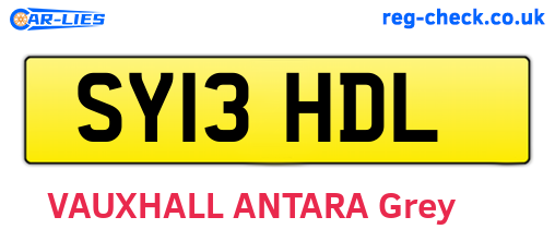 SY13HDL are the vehicle registration plates.